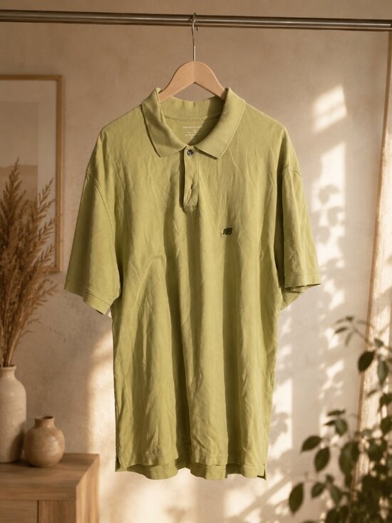 Banana Republic Other - Banana Republic Men’s Polo XL Yellow Green Bear Logo 100% Cotton